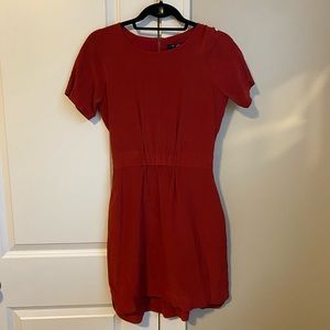 Silk scarlet red mini dress